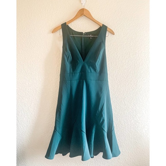 Lulus Sweet Expectations Emerald Green Ruffled Mini Dress XL - Picture 4 of 7